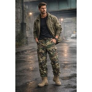 USGI Woodland Camouflage ECWCS Cold Weather Trousers Rain Pants Mens M Reg